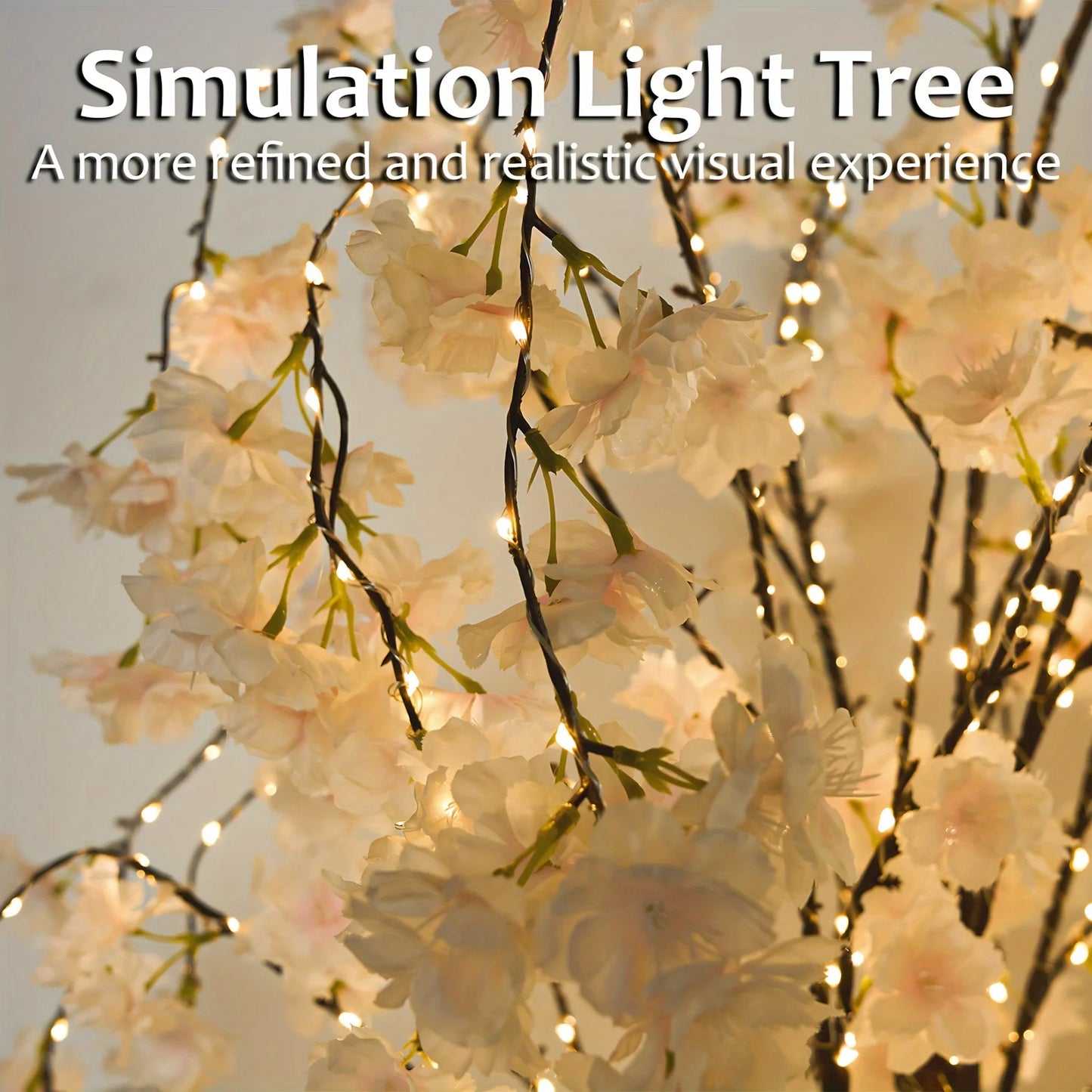 Artificial Cherry Blossom Tree, 6ft Tall, 450 LED Lights, Warm