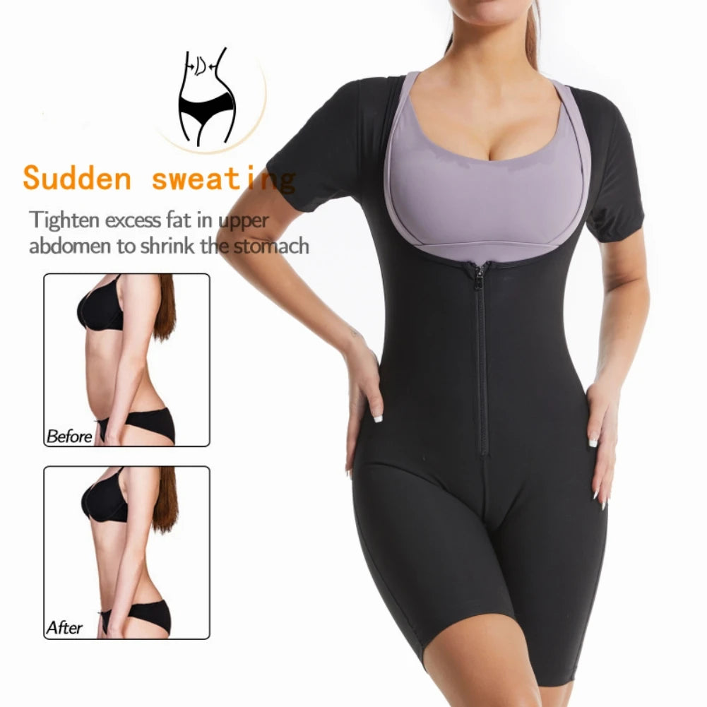 Zipper, Body Shaping, Sauna Suit For Women, Running Fitness, Sweat Absorption