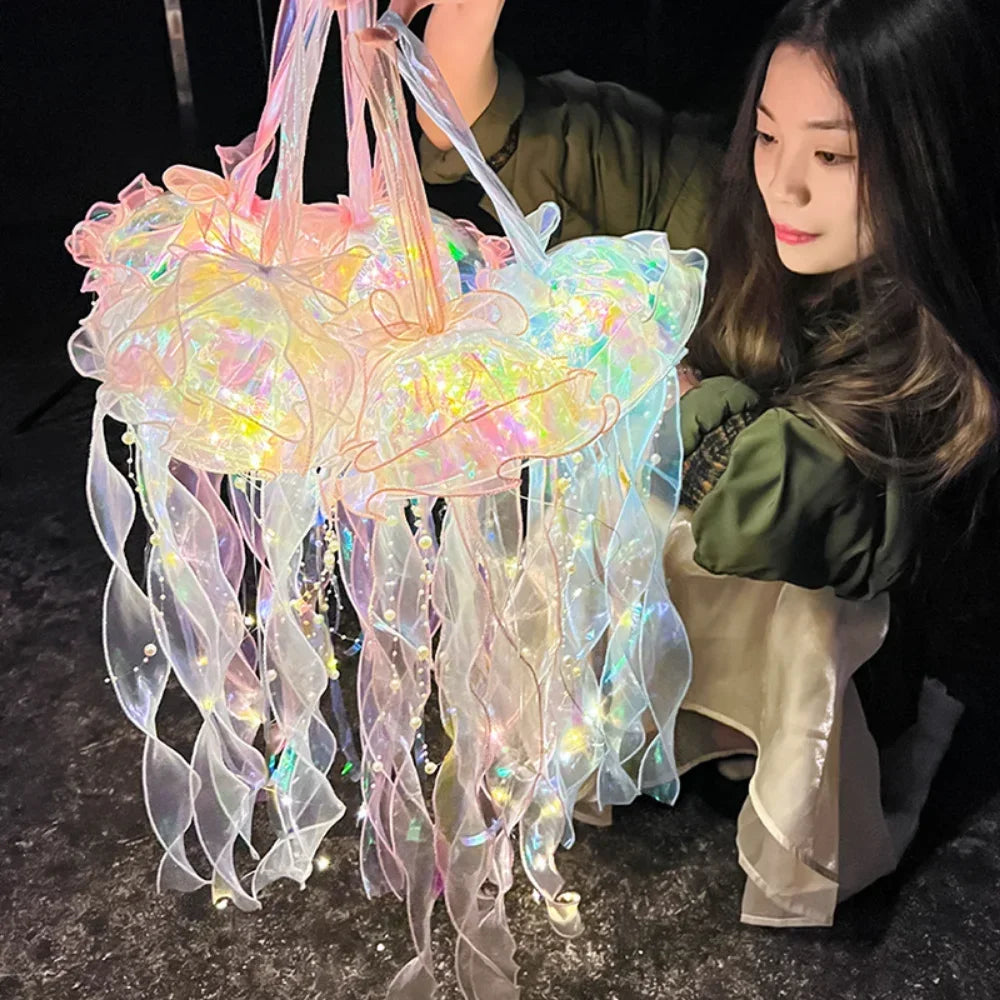 Jellyfish Portable Flower Lamp, Girl Room Atmosphere Decoration, Bedroom Night Lamp