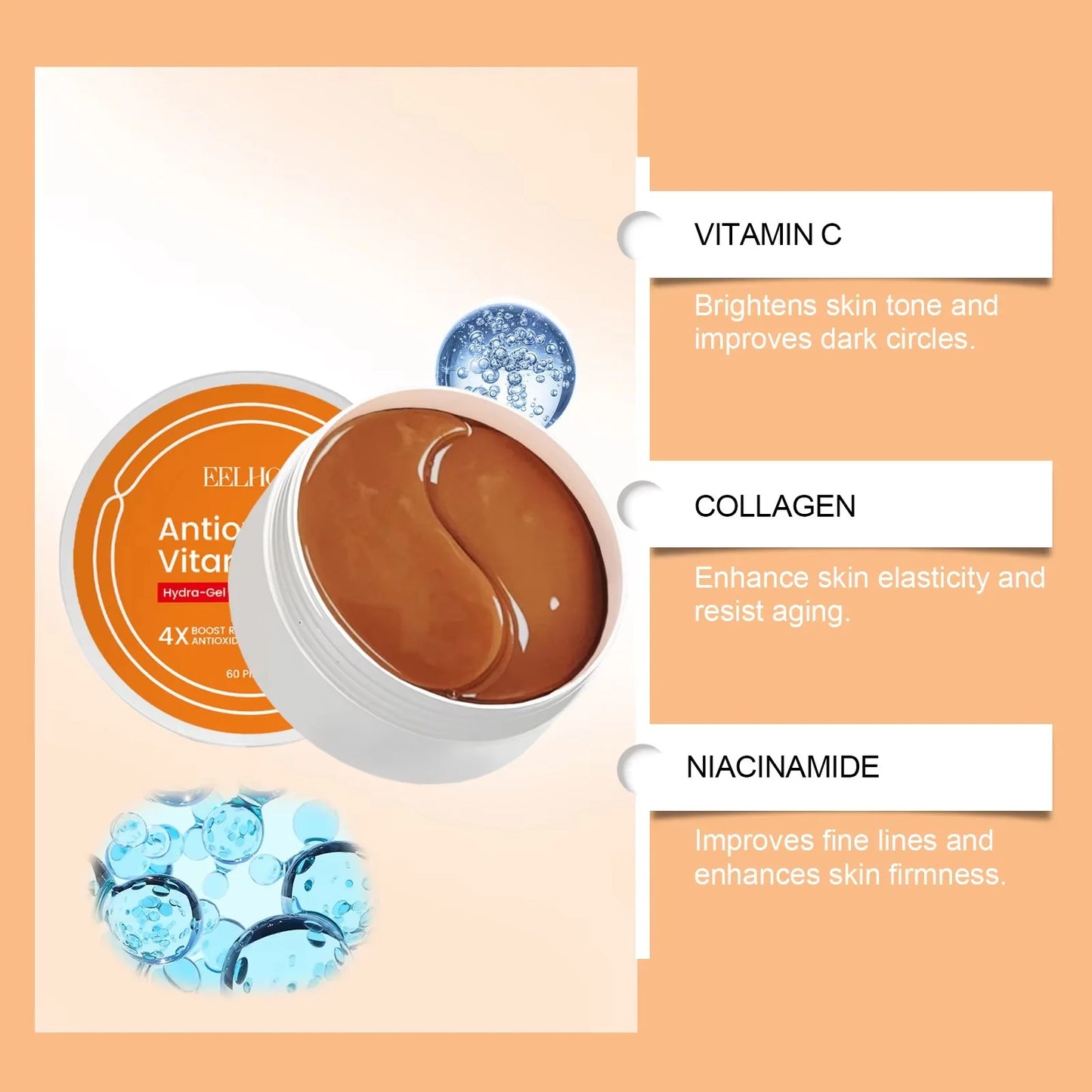 Vitamin C Under Eye Patches, Eye Bags Care, Cooling, Hydrating, Moisturizing, Refreshing