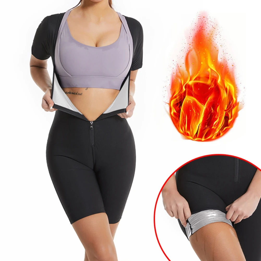 Zipper, Body Shaping, Sauna Suit For Women, Running Fitness, Sweat Absorption