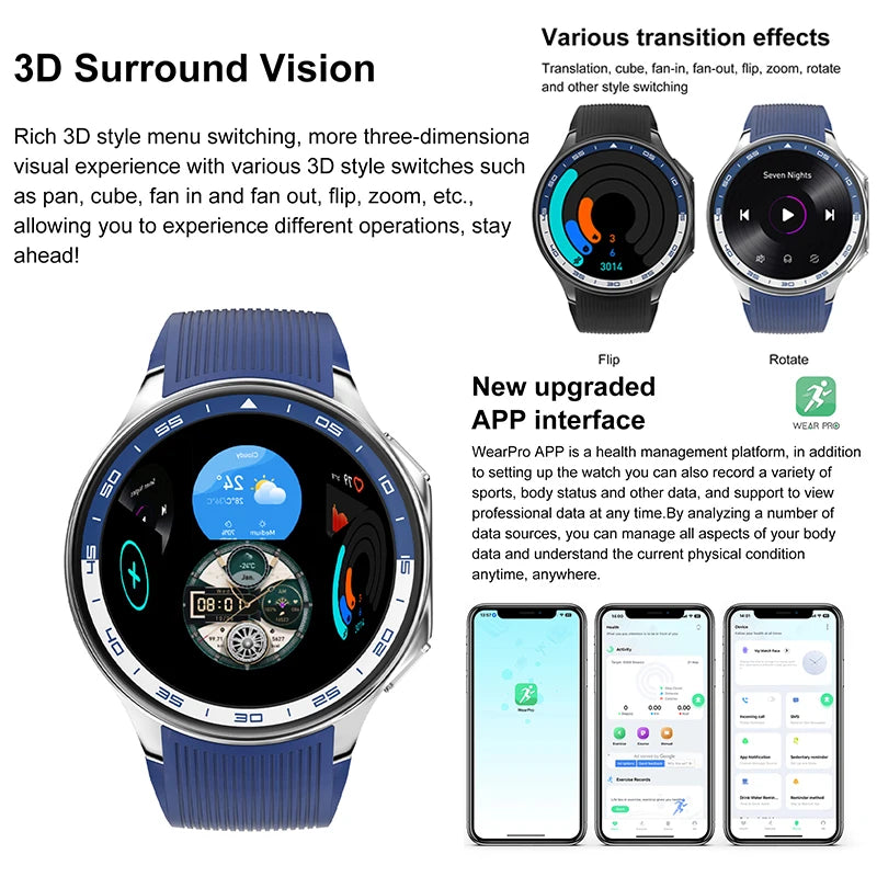 High-End Business Smart Watch, Men ,32Gb Memory, Video Playback, Sports Fitness, Waterproof