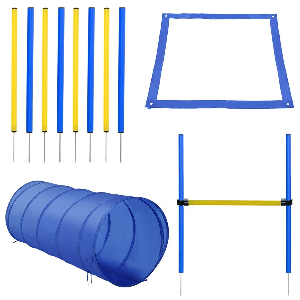 Dog Agility Training Kit, Obstacle Course, Tunnel, Toy Balls, Storage Bag