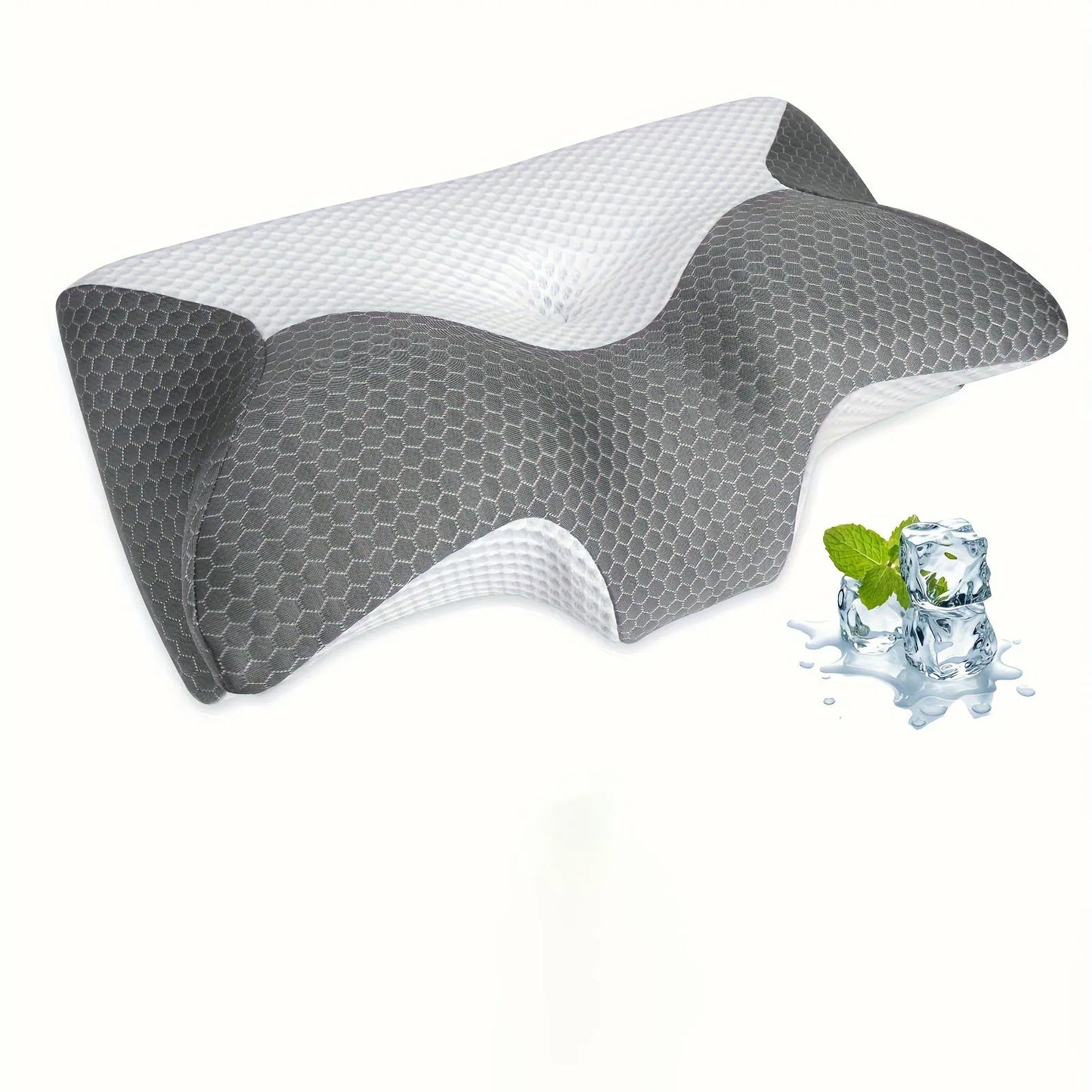 Cervical Memory Foam Pillow For Neck/Shoulder Pain, Ergonomic Orthopedic Sleeping, Contoured Support, Side Sleepers