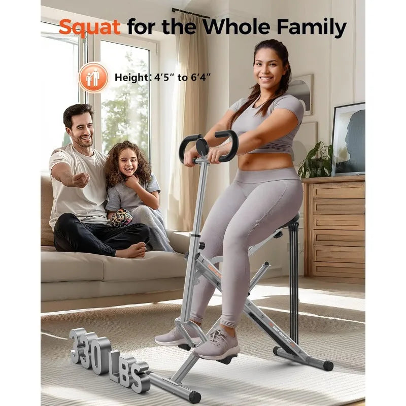Squat Machine, Foldable, Adjustable, Rowing Machine