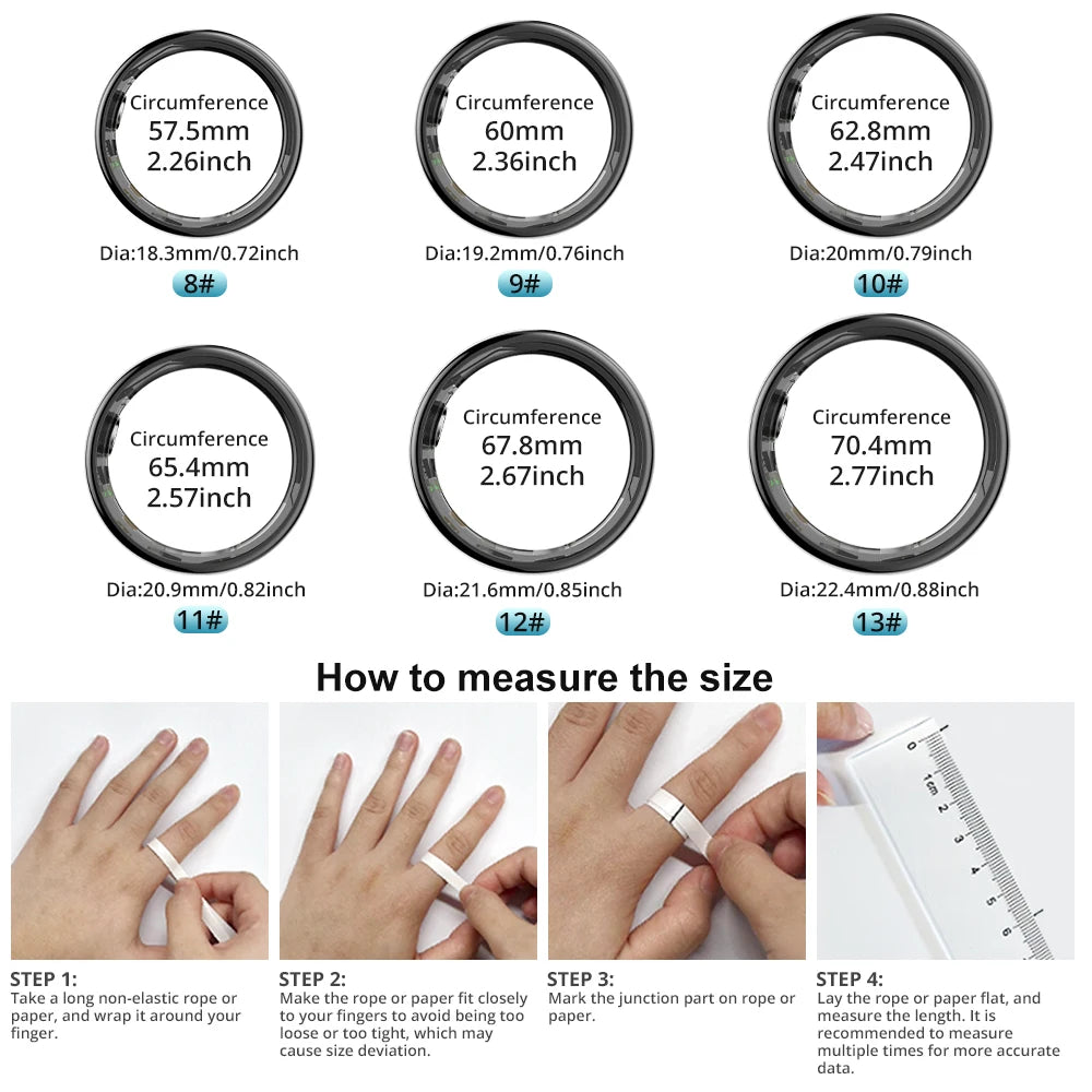 2024 COLMI R09 Smart Ring Men/Women, Charging Case, Health and Sleep Monitor, Skin Temperature Monitor