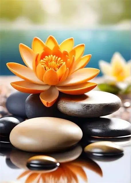 Spa Zen Cherry Blossom, Lily Pink Lotus Canvas, Print Posters, Art for Fitness/Yoga Studio