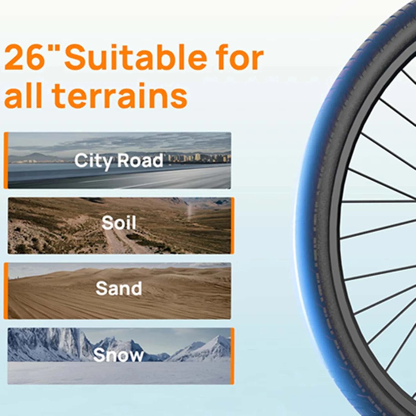 Peak 750W E26 Electric Bike, 26x2" Commuter Tires, 48V 10.4Ah Removable Battery, 20MPH Speed, 7-Speeds, LCD Display