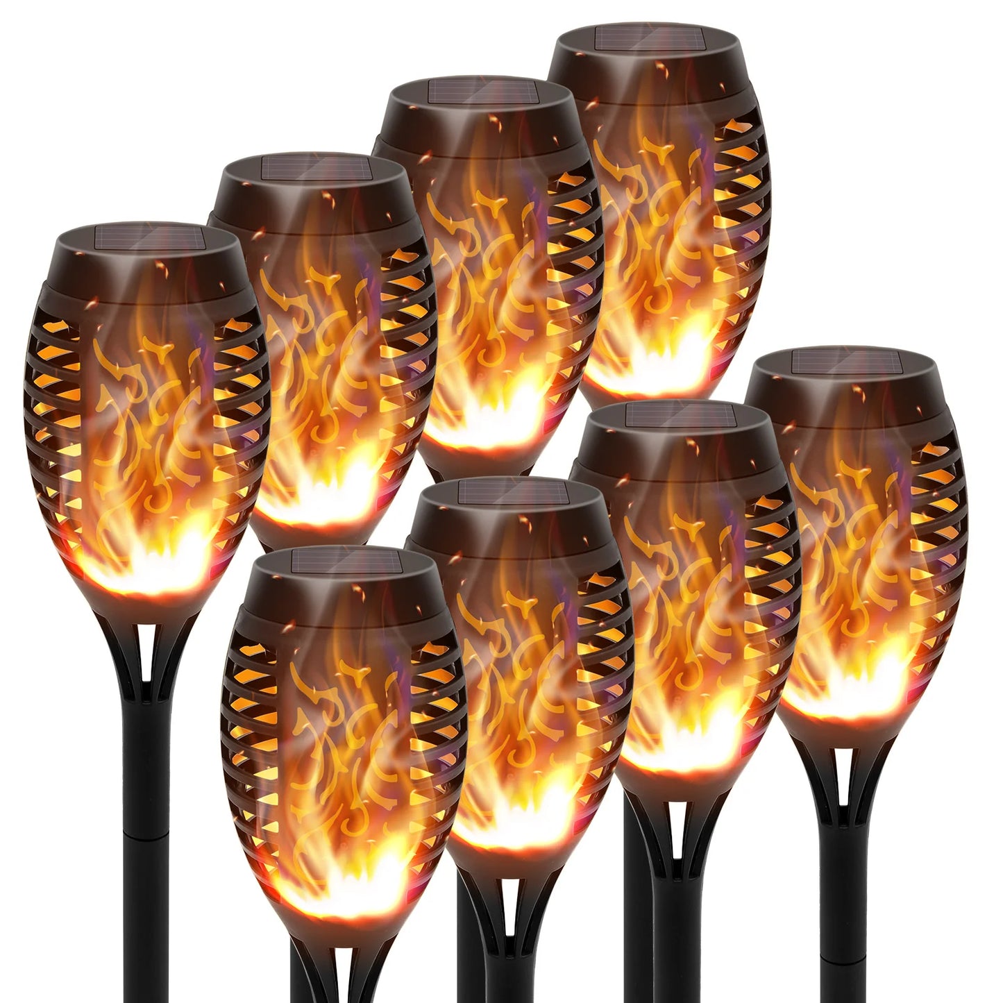Solar Lights Outdoor LED 4/6/812Pcs Solar Torch Lights with Flickering Flame Waterproof