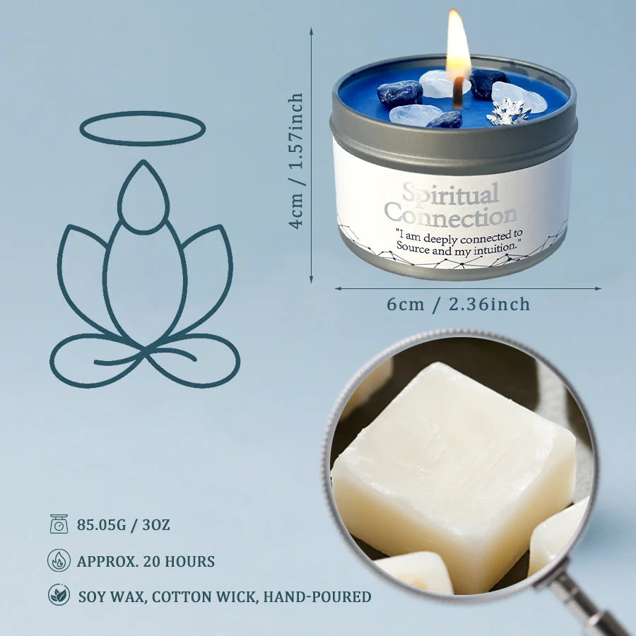 Healing Candles, Spiritual Meditation Scented Candle, Premium Natural Fragrance, Soy Wax, Relaxation Stress Relief