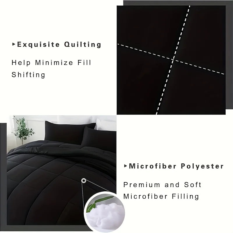 Bed Comforter Set Soft Breathable Bedding with 2/3 pcs,1 Comforter And 1/2 Pillow Shams, Machine Washable