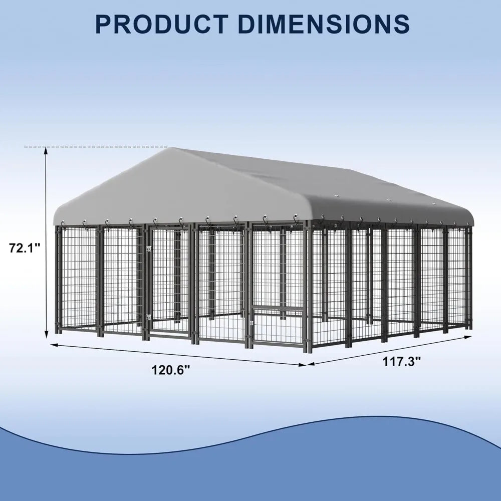 Heavy-Duty Outdoor Pet Kennel with Roof