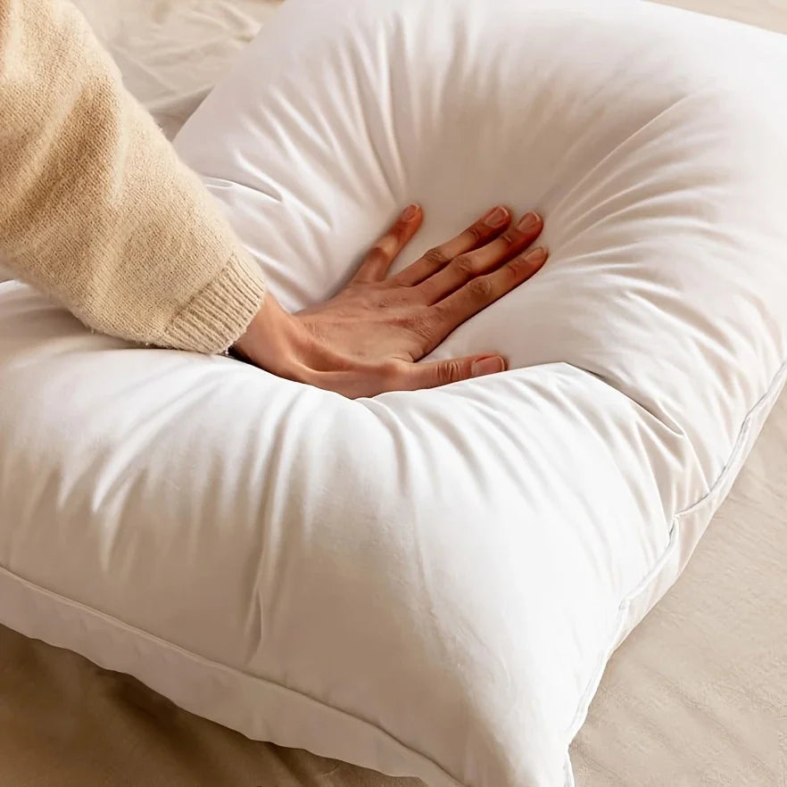 2pcs/Set 50% Goose Feathers Down Pillows, White, Queen, Breathable