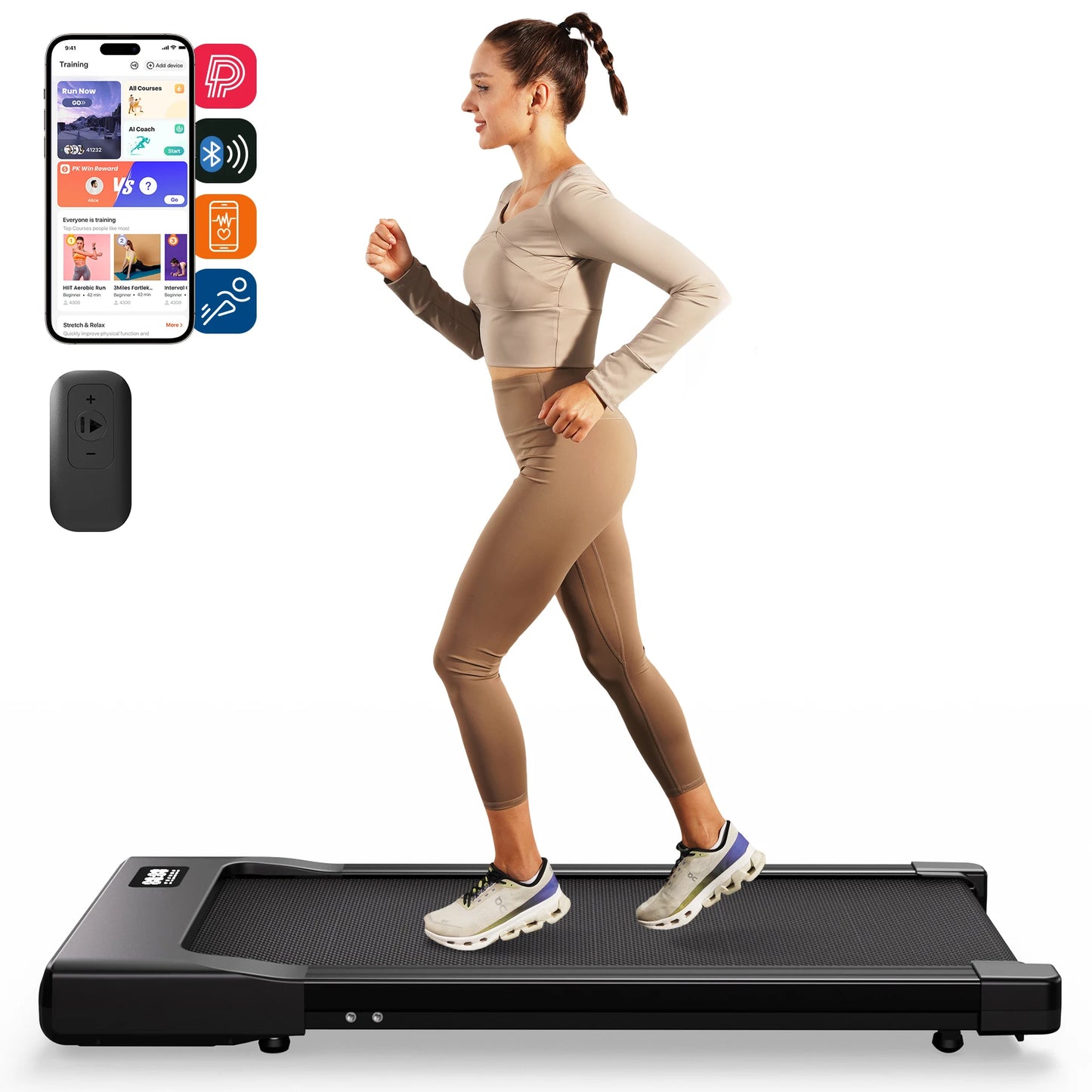 Walking Pad, Under Desk, Treadmill, Portable, Remote Control LED Display