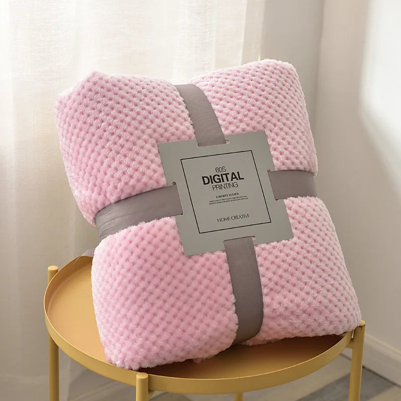 Baby Blanket, Soft Fleece, Thick Quilt Bedding, Swaddle Wrap, Stroller Sleep Cover