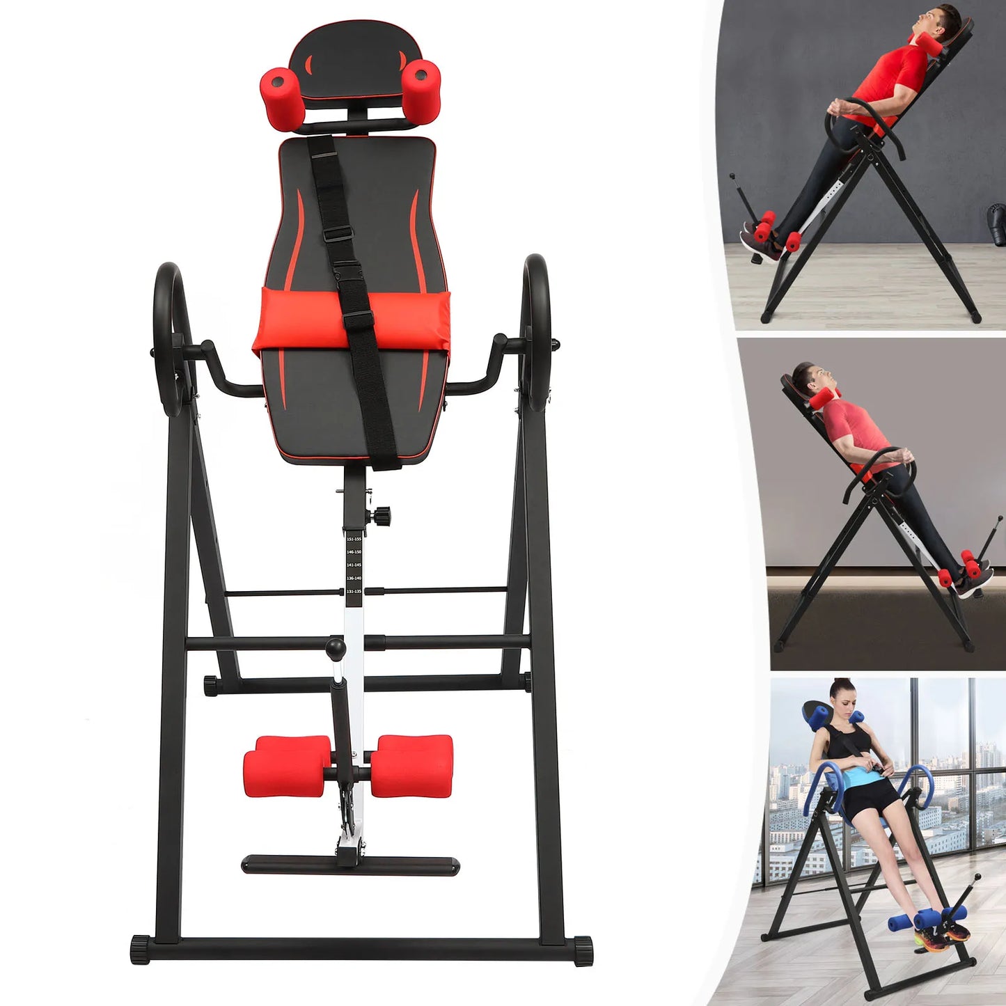 Inversion Table, Heavy Duty, Hang Upside Down Gravity, Back Therapy, Pain Relief