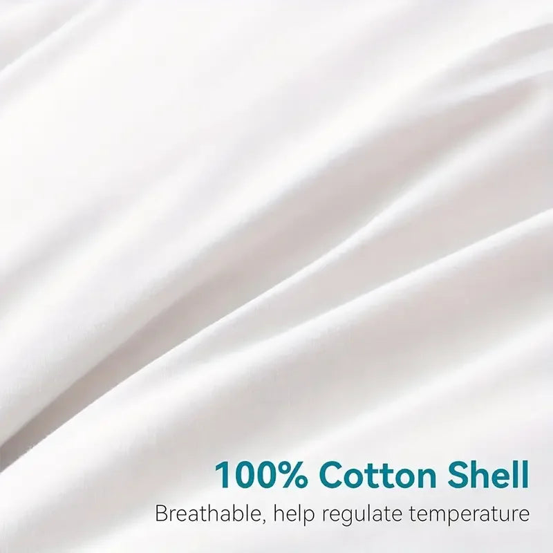 2pcs/Set 50% Goose Feathers Down Pillows, White, Queen, Breathable
