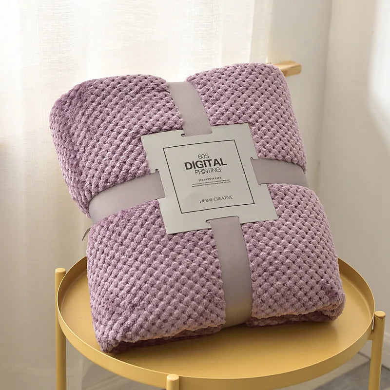 Baby Blanket, Soft Fleece, Thick Quilt Bedding, Swaddle Wrap, Stroller Sleep Cover