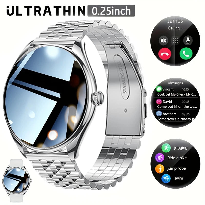 Utral Thin Women Smart Watch, Bluetooth Call, Multi-Sport Tracker, Music Player, USB Charging
