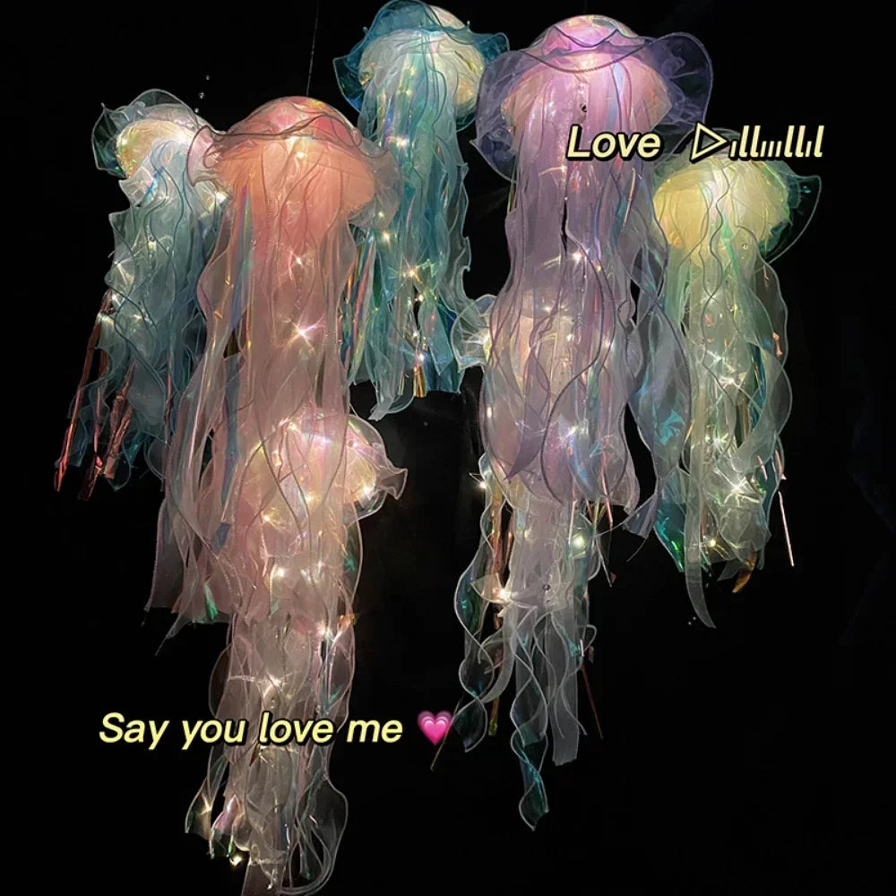 Jellyfish Portable Flower Lamp, Girl Room Atmosphere Decoration, Bedroom Night Lamp