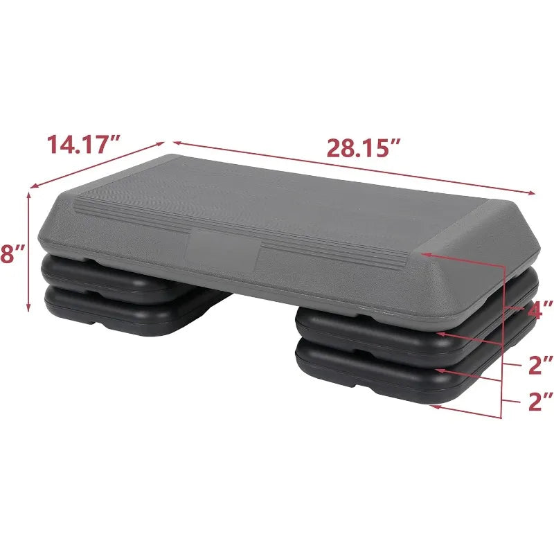28.5'' Exercise Step Platform, Aerobic Workout Step Up Box, 4 Stackable Risers,