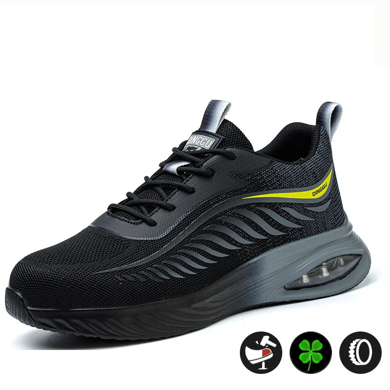 Men's' Work Safety Shoes, Breathable Sneakers, Lightweight, Anti-smash Steel Toe Working Protective Shoes