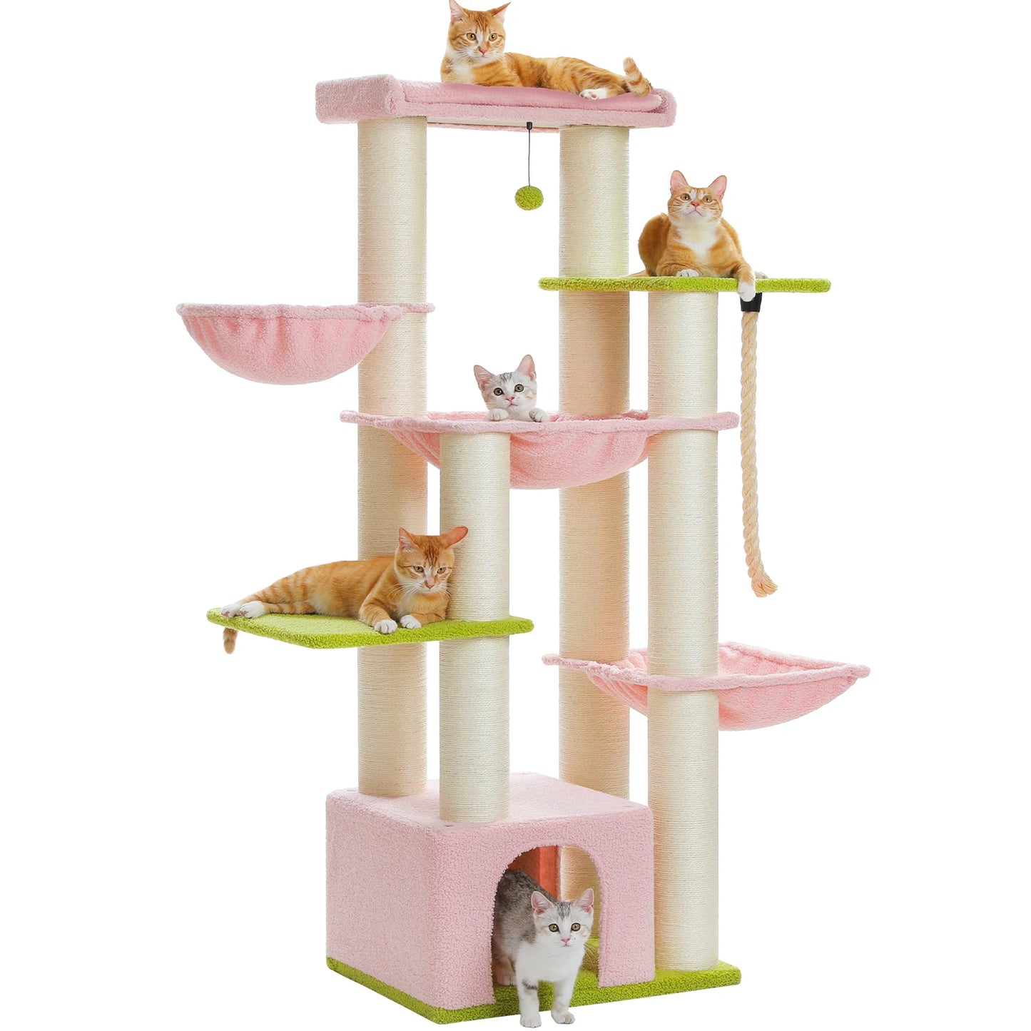 Multi-Level Cat Tree with Scratching Posts, Cozy Condo, Super Large Perch, Deep Hammocks