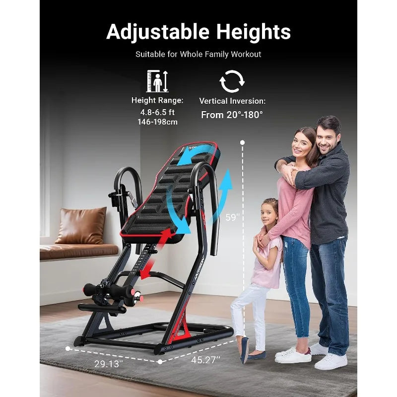Heavy Duty Inversion Table, Back Pain Relief, 350 LBS Capacity, 3D Memory Foam
