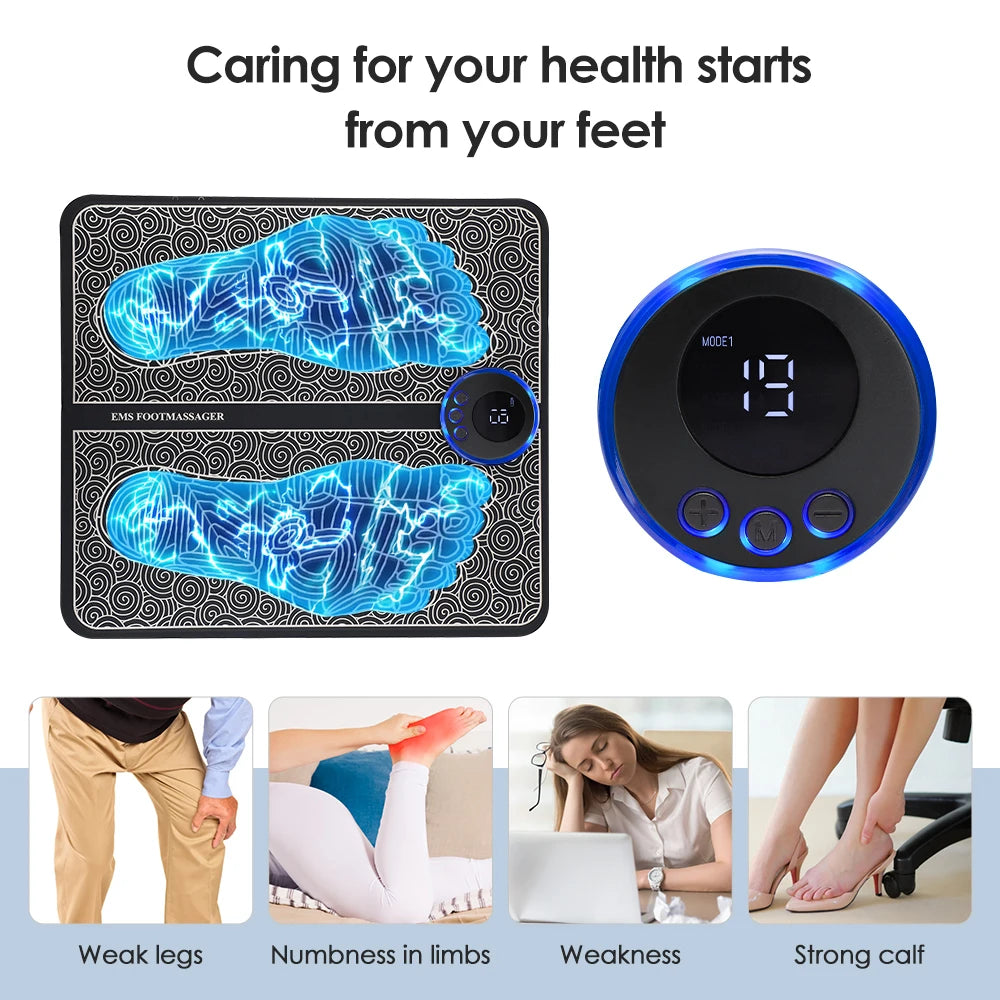 Rechargeable Electric Foot Massager Pad, Electro stimulator