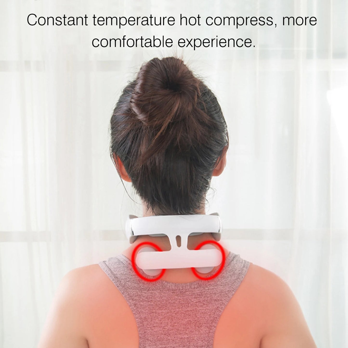 Cervical/Neck Heating Massager, 16 Modes, USB Smart, Pulse Heating, 4 Head Vibrator