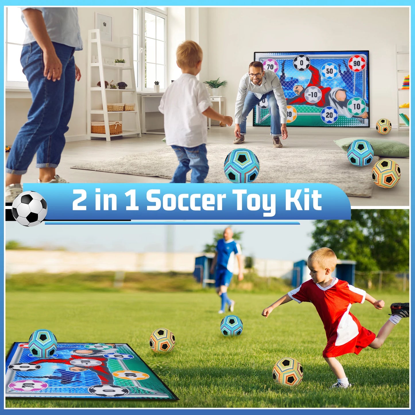 Kids Indoor/Outdoor Soccer Train Sport Game, Foldable