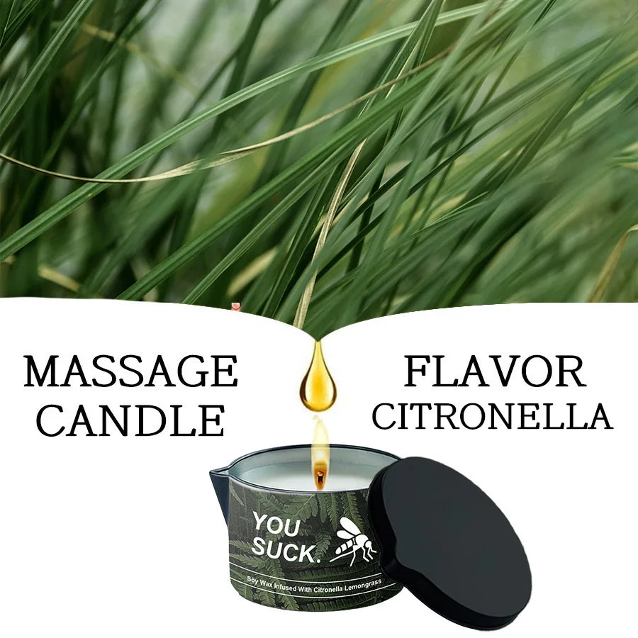Citronella Scented, Massage Oil Candle ,Luxury Aromatherapy, SPA, Stress Relief, Skin Moisturizing