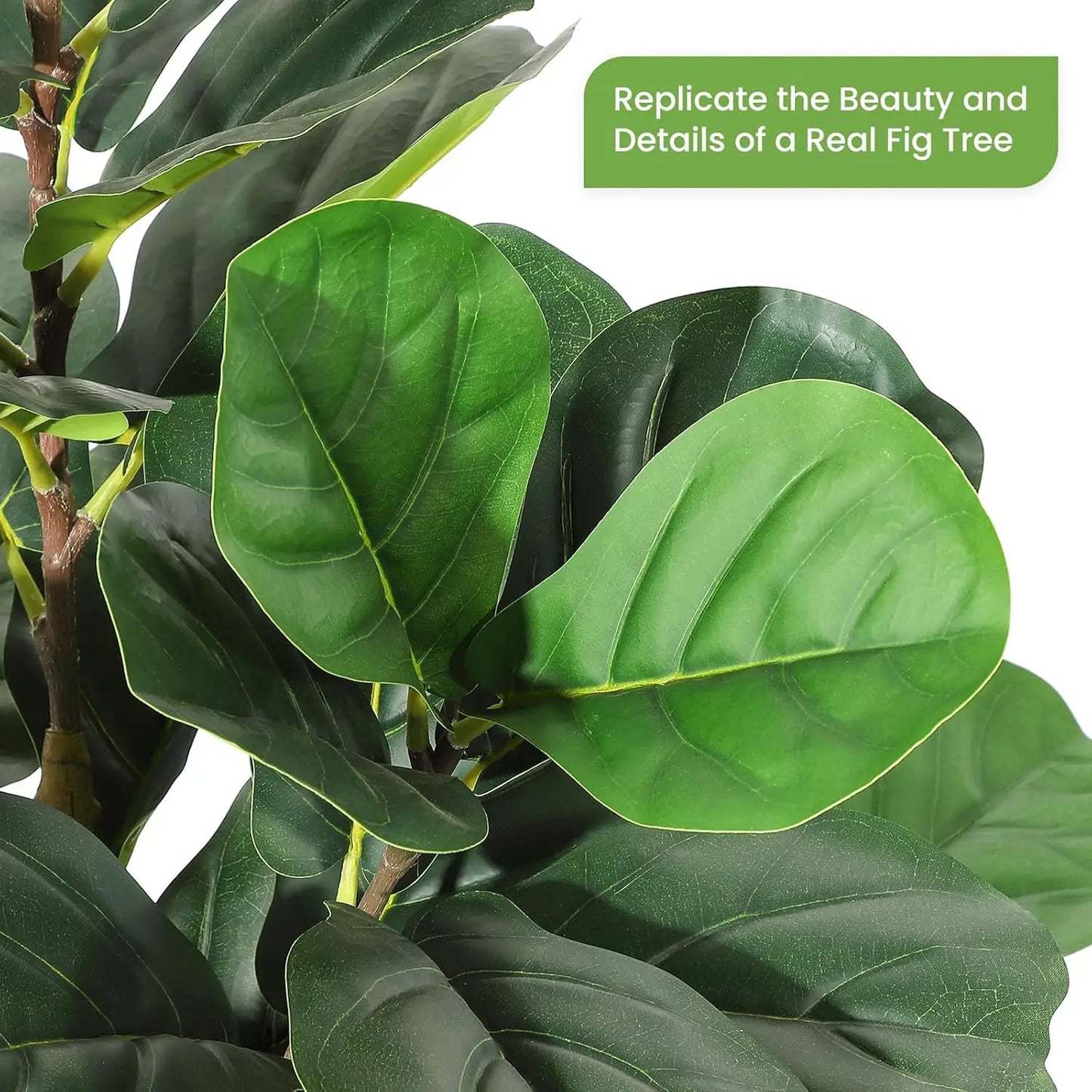 Artificial Fiddle Leaf Fig Tree, Pot Included