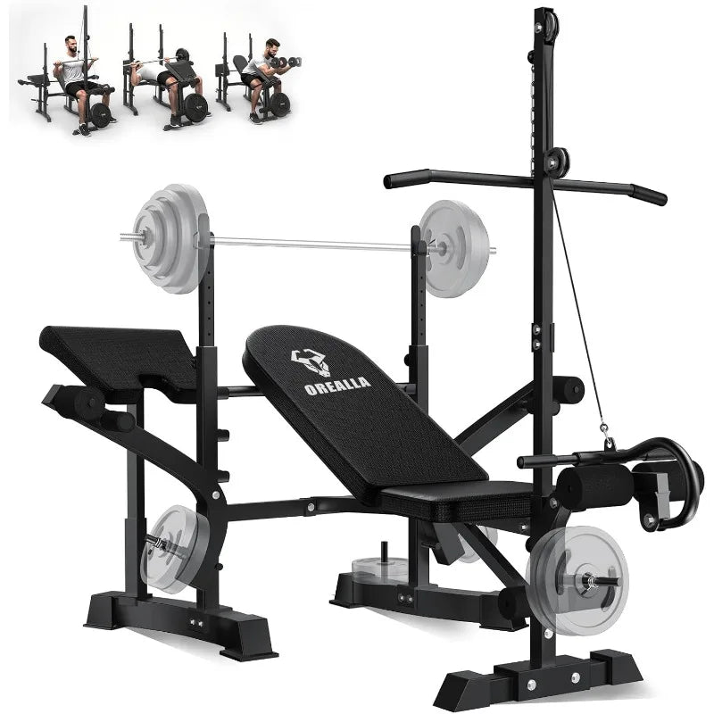 8-in-1 Multi-Function Full Body Exercise Weight Bench, Strength Training Workout