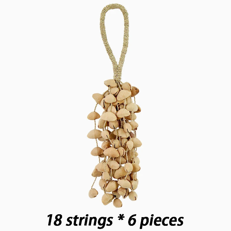 Straw Rope Hand Bell, Meditation/Yoga, Healing, Natural Fruit Shells, Wind Chimes