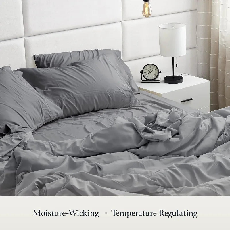 Luxury 6 Piece Queen Bed Sheets, Elastic, Breathable, Sheets & Pillowcase Set, Wrinkle Free