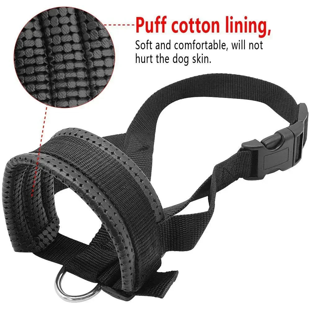 Nylon Dog Mouth Muzzle, Anti Bark, Collar, Breathable, Training Tool