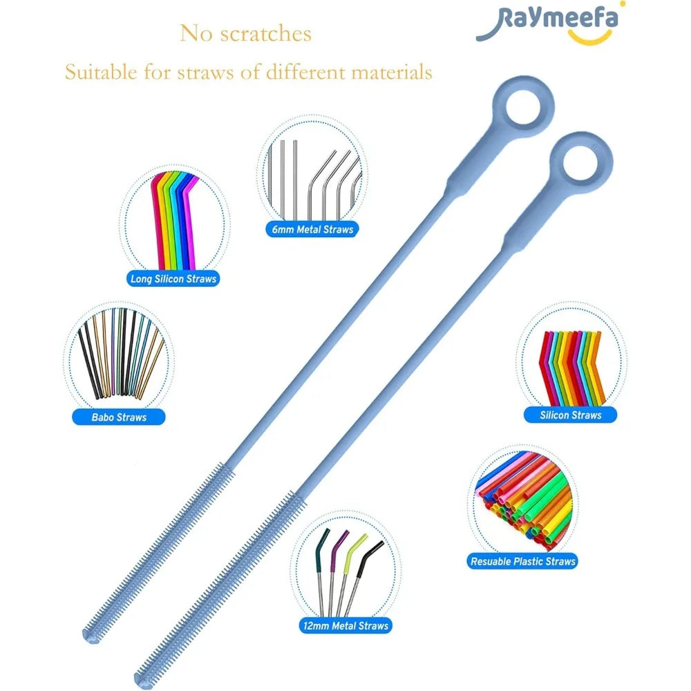 Extra Long, Silicone Straw Cleaning Brush, Reusable