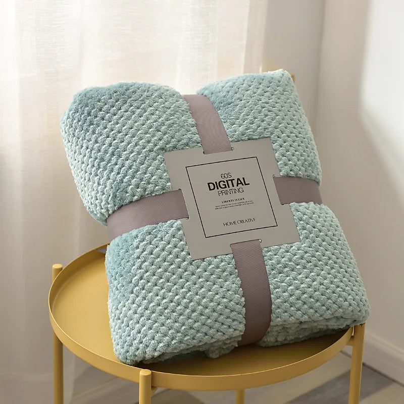 Baby Blanket, Soft Fleece, Thick Quilt Bedding, Swaddle Wrap, Stroller Sleep Cover