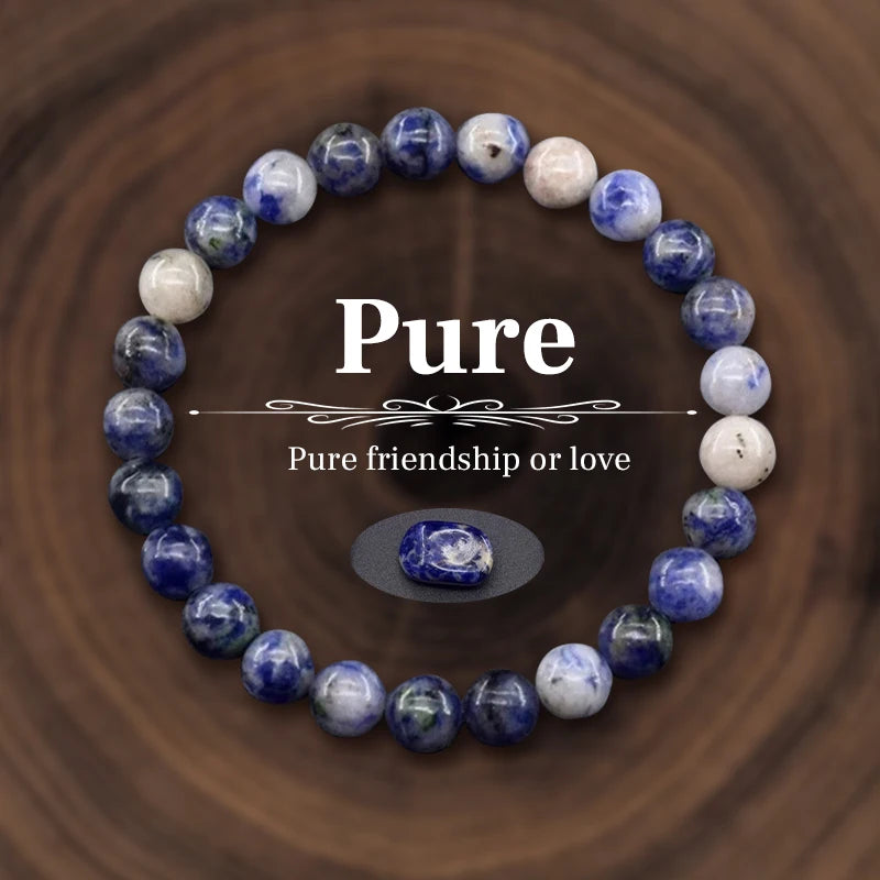 Natural Stone Beads, Bracelet For Women/Men, Amethysts Crystal Quartz, Agate Tiger Eye, Elastic Bangles