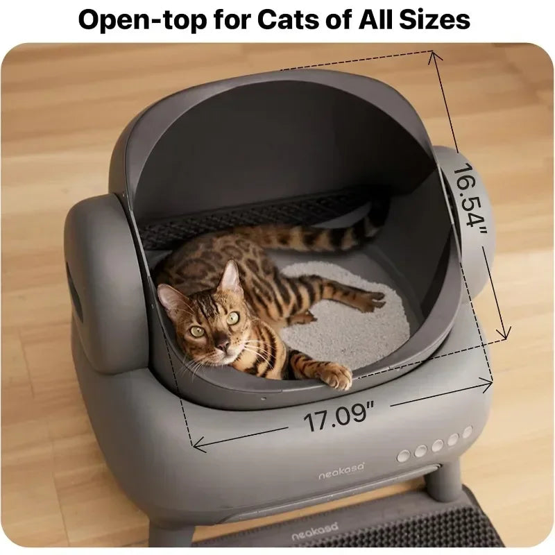 Upgraded.M1 Open-Top Self Cleaning Cat Litter Box, Automatic, APP Control