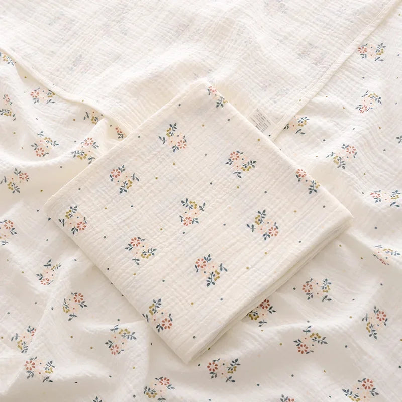 Newborn Baby Cotton Receiving Blanket, Summer Bedding, Throw Blanket