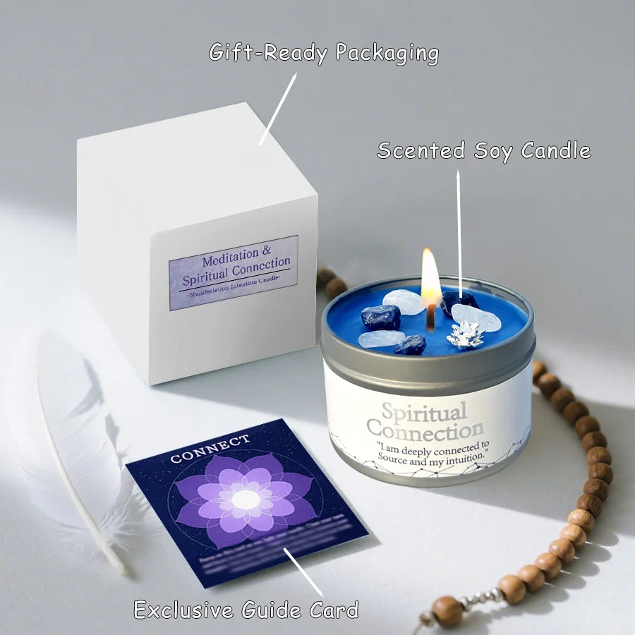 Healing Candles, Spiritual Meditation Scented Candle, Premium Natural Fragrance, Soy Wax, Relaxation Stress Relief