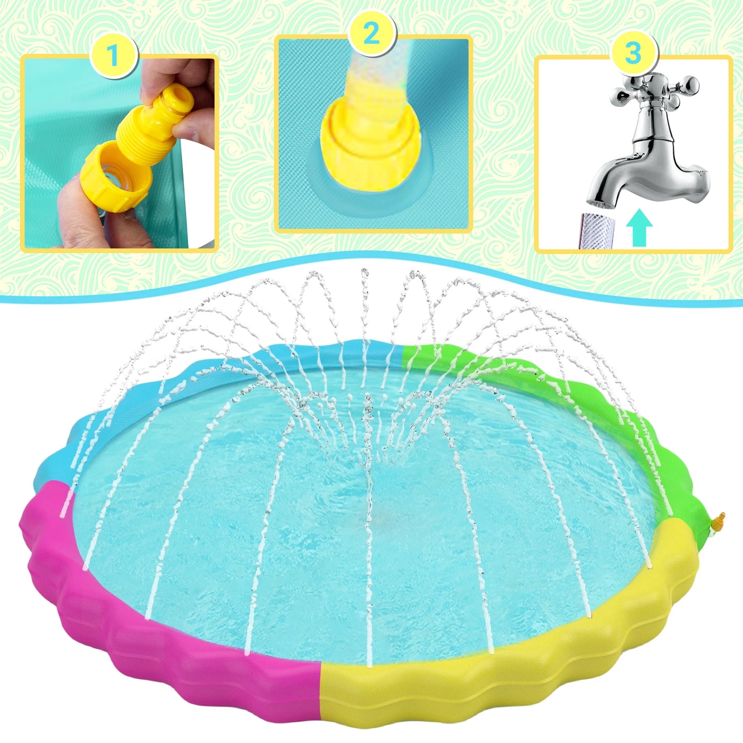 Non-Slip Sprinkler Pool for Pets