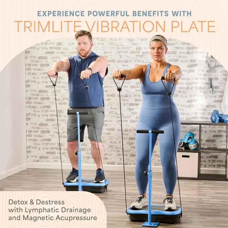 Vibration Plate, Adjustable Handlebar, Resistance Bands, Bluetooth, Lymphatic Drainage, Relieve Pain, Help Sleep, Fat Burning & Weight Loss
