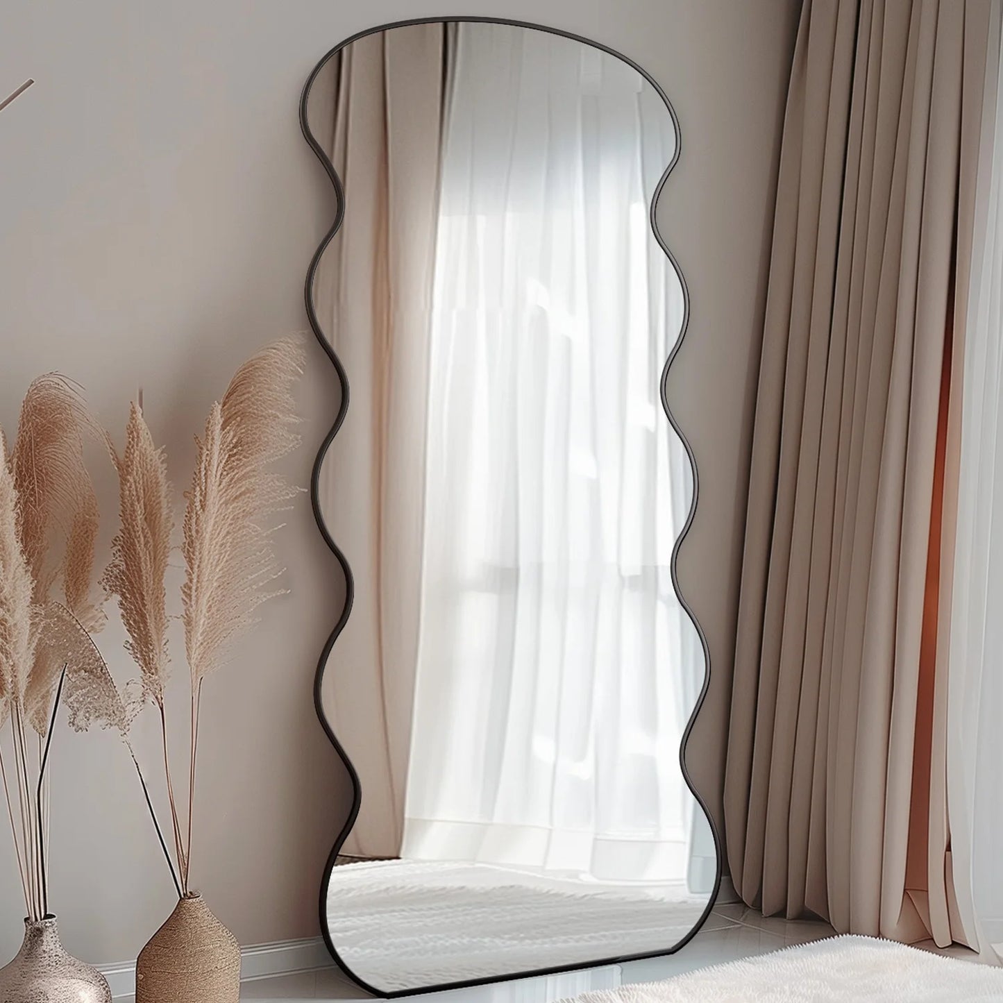 Full Length Mirror, 71"x32" Wavy Stand for Bedroom, Living Room Cloakroom