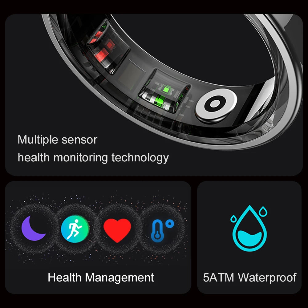 2024 COLMI R09 Smart Ring Men/Women, Charging Case, Health and Sleep Monitor, Skin Temperature Monitor