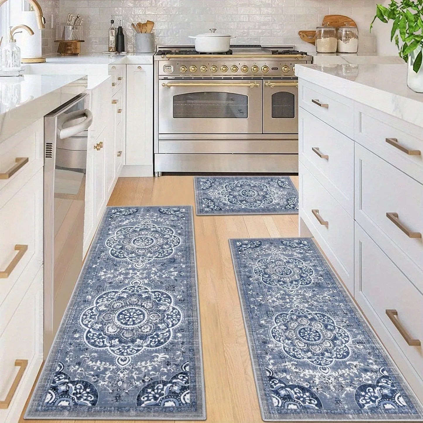 3 Pcs Set Floor Mat, Bohemian Style Rugs, Non-slip, Comfortable, Washable