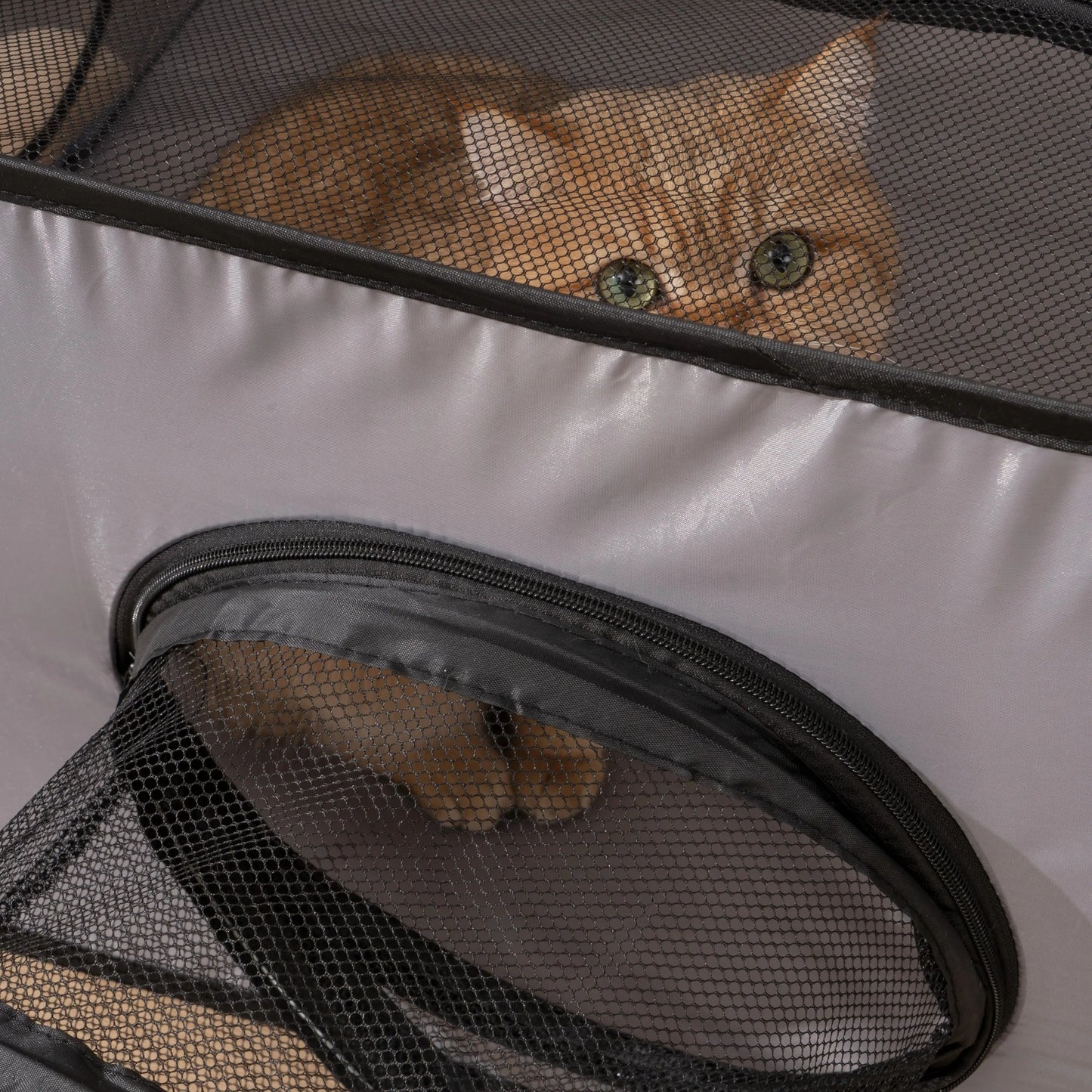 Square Gray Cats/Dogs Delivery Room, Hard Oxford Cloth, Play Tunnel, Foldable, Pets' Nest