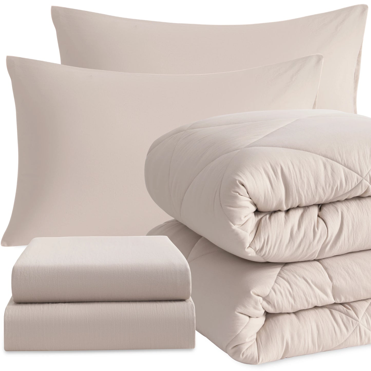 5 Piece Twin Bedding Comforter Set, Breathable Bed in a Bag, Includes Comforter, Fitted Sheet, Top Sheet and Pillowcases